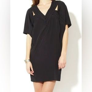 Susana Monaco black dress v neck with cutouts size 4